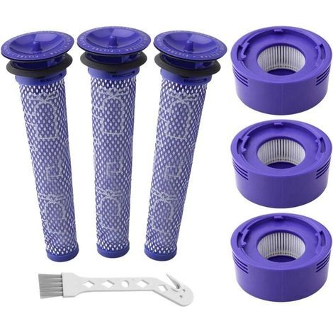 Kit de 6 Filtres pour Aspirateur Sans Fil Compatible V7 V8 Animal Absolute 3 Préfiltres et 3 Postfiltres (1/3)