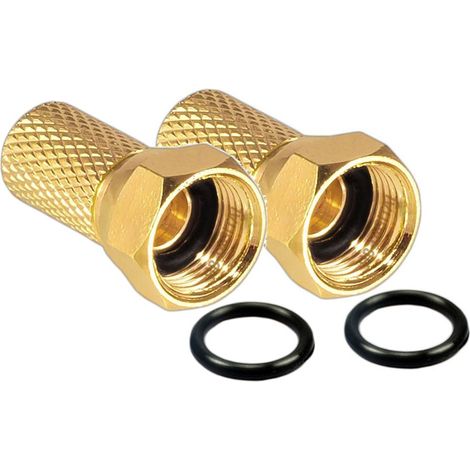 HDSAT 2X FICHE F COULEUR OR GOLD 7 MM DORE AVEC JOINT TORIQUE