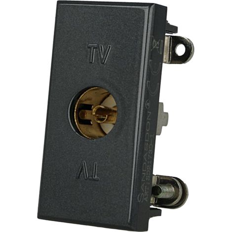 Presa TV Antenna Femmina Passante Nero Compatibile Bticino Axolute SD2173D-1