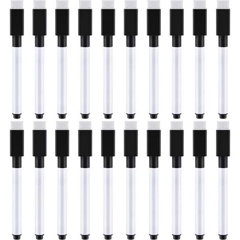 Feutre Tableau Blanc Effacable,20 Feutres Feutre Ardoise Effacable,Marqueur Tableau Blanc Effacable Magnetique Faible Odeur (1/4)