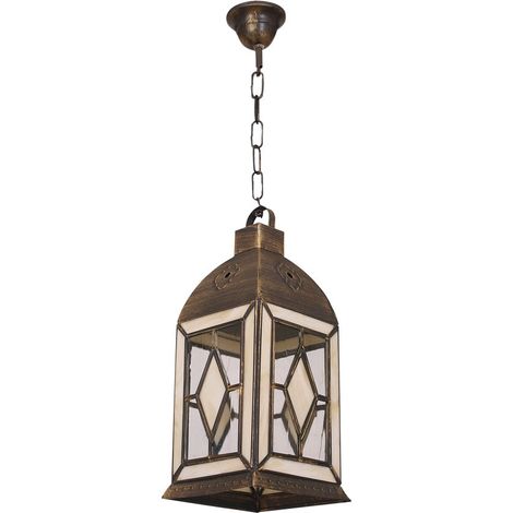 Farol mediano califa 1xe27 oro viejo/beis regx25x25 cm (1/4)