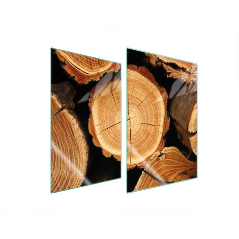 Plaque de protection en verre pour cuisine 2x35x52 bois (1/5)