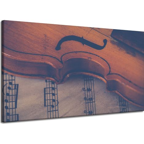 Lienzo impreso con diseño de violín y violín, 120x70 pulgadas.