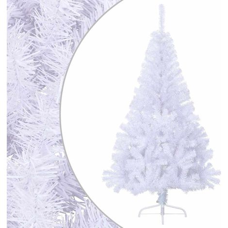 Sapin de Noël artificiel moitié avec support-Décoration de Fête pour Noël blanc 150 cm PVC 168820 (1/5)