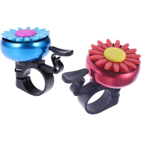 2 Pcs Sonnette de vélo Mini Bicyclette Bell Vélo Guidon Avertissement pour Enfants garçons Filles Enfants Cyclisme Anneau de Sonnette Horn Ring Ringer Sunflower Shaped (1/5)