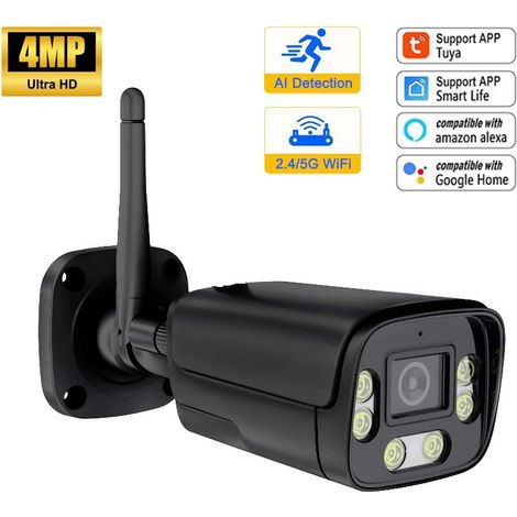 Tuya Telecamera Bullet Smart WiFi Dual Band 2.4G e 5G Black Edition  4.0 MP (1/5)