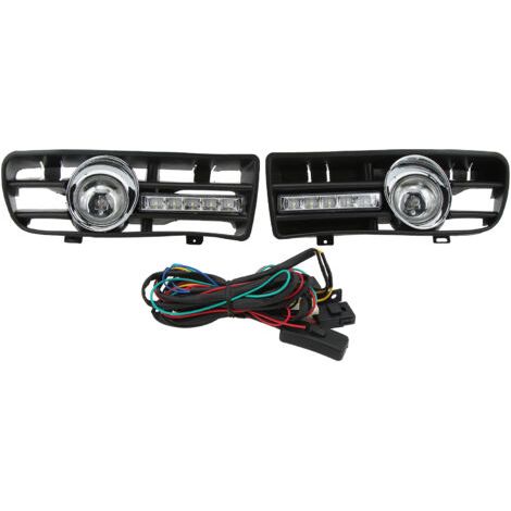 Grilles phares antibrouillard H3 avec DRL LED pour VW Golf IV 1997-2006 (paire) (1/5)