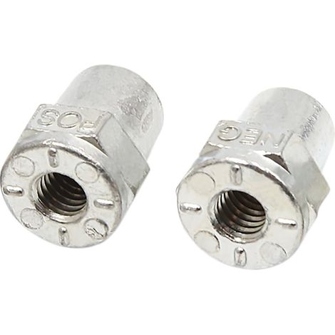 Adaptateurs de bornes de Batterie Positif et négatif en Alliage de Zinc avec Filetage Femelle 3/8, pour Voiture, Alliage de Zinc, Ton Argent (1/4)
