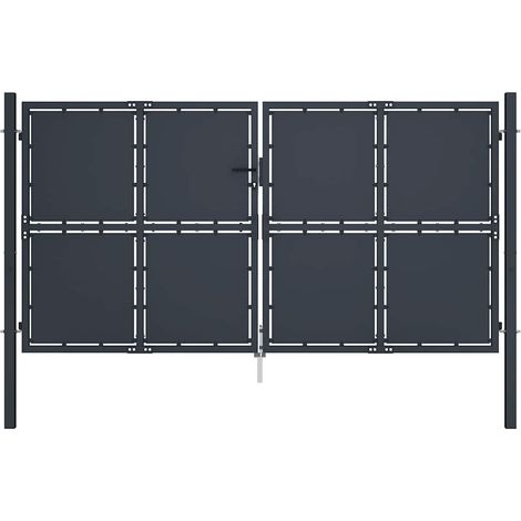 Portail de jardin en acier 300 x 150 cm anthracite