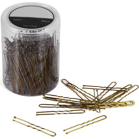 300 pièces pinces à cheveux en U ondulées fines pour femmes, accessoire coiffure salon (Or S) (1/5)