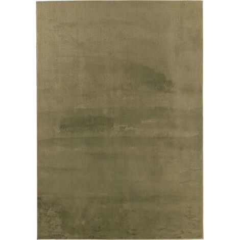 Tapis salon 80 x 150 cm, vert uni, tissé au toucher ultra doux, aspect douillet et structure compacte, facile d'entretien, idéal pour chambre et séjour (1/4)