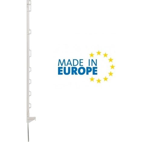 Picchetto di Messa a Terra Mobile in Plastica Basic Bianco ITALFROM H 105 cm per Recinzioni Elettriche Confezione 10 Pz.