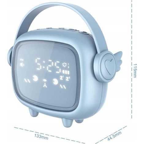 Petit réveil veilleuse enfants étudiant chambre réveil bleu MNS (1/4)