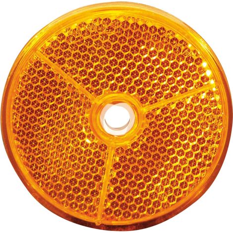 RIFLETTORE TONDO FARETTO FISSO (FORO CENTRALE) RIFLETTORE ROTONDO, Riflettore - COLORE: ARANCIO - DIAM TRE: 60MM - FORMA: RO