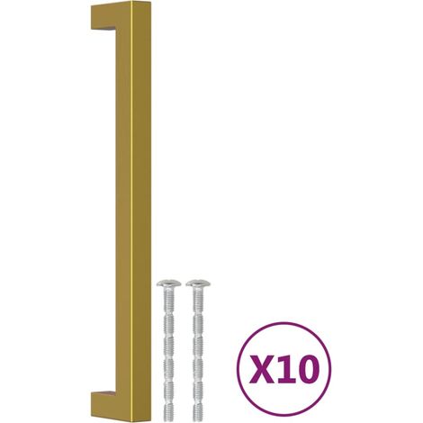 vidaXL Tiradores para armarios 10 uds acero inoxidable dorado 192 mm (1/2)