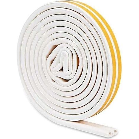 (6M) Joint d'étanchéité pour porte. Joint en caoutchouc de 9 mm (L) x 6 mm (H). Mousse auto-adhésive. Joint de fenêtre profilé en D pour l'absorption des chocs. (1/5)