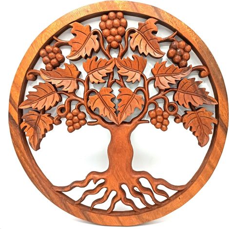 Panneau Arbre de Vie Raisins - 40 cm- Vendu par 1 (1/3)