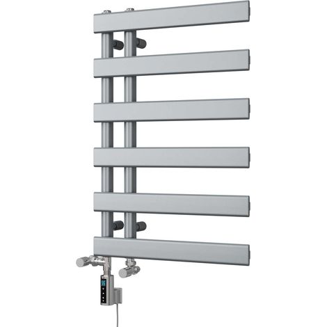 Agar - Silver Dual Fuel Towel Rail H748mm x W500mm Thermostatic WIFI (1/3)