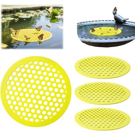 Lot de 4 - Abreuvoir flottant pour abeilles - Îlot à abeilles flottant de 20 cm en mousse EVA - avec structure alvéolée anti-noyade - Point d'eau pour abeilles, papillons et oiseaux - Bassin de jardin (1/5)
