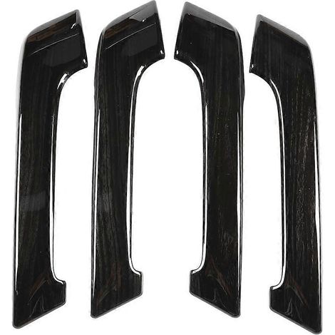 4 pièces de garnitures de poignées de porte intérieures en bois noir pour Toyota Prado 2010-2018 (1/4)