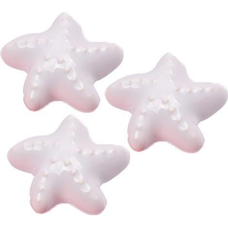 3pcs Boutons Porte pour Enfants Poignées D'armoire en porcelaine Céramique Poignet de Placard,Tirage de Meubles pour Tiroir,Armoires,Portes Intérieures,Cuisine,Salon,blanche (Starfish) (1/5)
