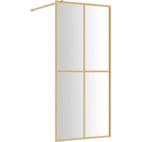 Maison Exclusive - Parete per Doccia Walk-in Vetro Trasparente ESG 100x195 cm Oro