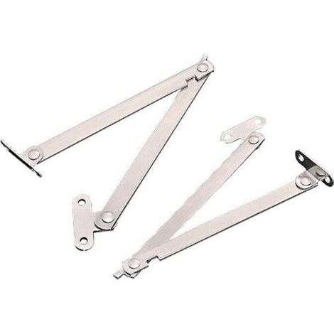 Set mit 4 Möbelscharnieren, höhenverstellbare Metallscharniere, silberfarbene Klappscharniere, geeignet für Türen, Schränke und Fenster.