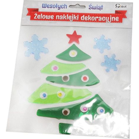 Adesivi per finestre, albero di Natale in gelatina, 25 cm