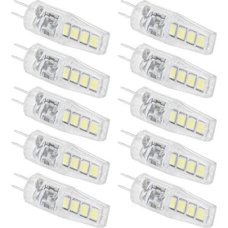 Lot de 10 ampoules LED G4 8 LED 2835 2W, angle de diffusion 360°, 220V, lumière blanche, pour la maison et le bureau (1/5)