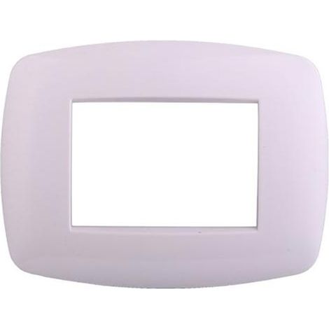 Ettroit Plaque compatible Bticino Livinglight 3 modules slim plastique, coloris blanc - LN87301