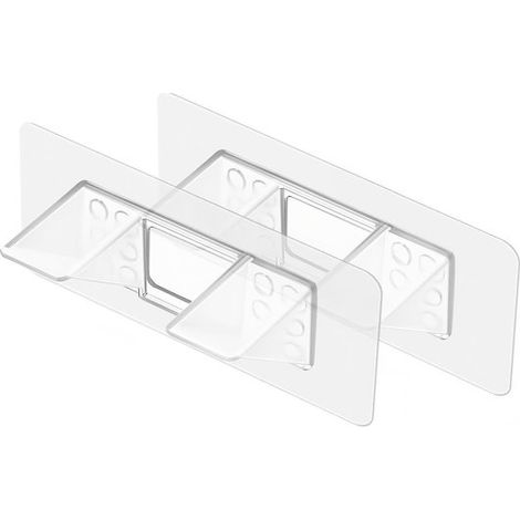 Ganchos autoadhesivos，Soportes para bases de armarios，Soportes transparentes para estantes，Soportes para estantes，Paquete de 4 (1/5)