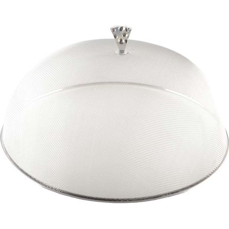 Cloche à Fromage en Verre et Plateau de Service Coloris Argenté 35 x 35 x 13 cm - PANGIVO (1/3)