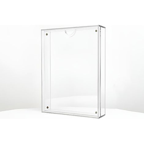 Cadre photo en acrylique - 15 x 20 x 4 cm - convient aux photos de 12,5 ou 15 cm - cadre photo magnétique de bureau - cadre pour affiche - cadre photo - cadre d'affichage, transparent