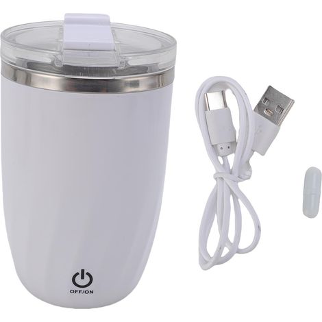 Tasse à café auto-mélangeante électrique 380ml en acier inoxydable 304 rechargeable USB sans éclaboussures pour bureau (1/5)