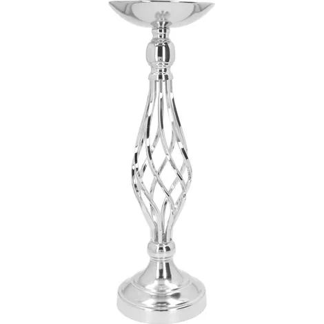 Chandelier de table décoratif en fer torsadé, bougeoir à galbe, ornement décoratif, chandelier de mariage argenté S (1/3)