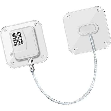SHINING HOUSE Bloqueo de cerradura de refrigerador con pestillo y objetivo Cerradura de alambre codificada con adhesivo fuerte Cerradura de cajón Cerradura de seguridad multifuncional Cerradura de arm (1/5)