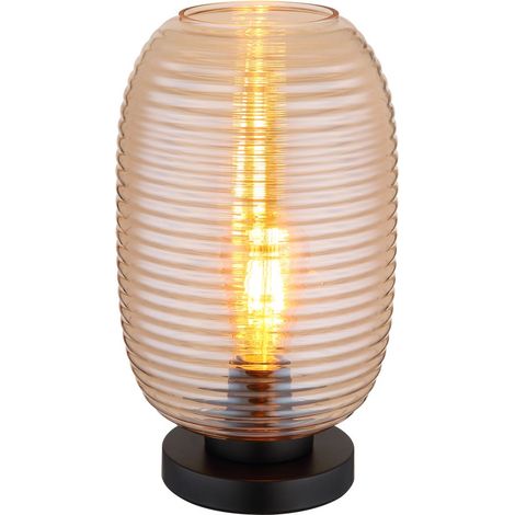 Globo - lámpara de mesa - JEFREY - ámbar - vidrio - Ø 20cm - E27
