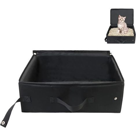 Reise-Katzentoilette, faltbare Katzentoilette, wasserdichte, faltbare Katzentoilette mit Deckel (1/4)