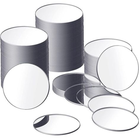Lot de 25 Miroirs Ronds Adhésifs 7,6 cm pour Loisirs Créatifs et Décoration