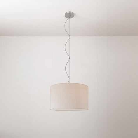 creative cables - Lampada a sospensione con paralume in tessuto Cilindro Small - Made in Italy (1/4)