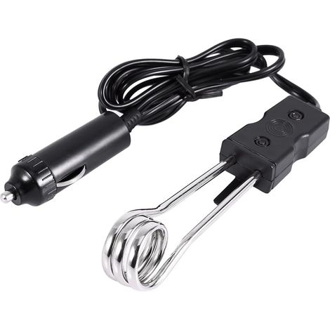 Thermoplongeur Voiture, 24V Immersion Chauffe-Eau, 120W-140W Immersion Chauffe-Eau Voyager Pour Camping Eau Chaude, Café ou Thé