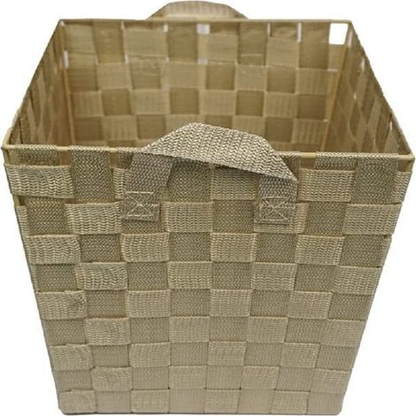 Portaoggetti Cesto in tessuto 25x25x25 cm per Accessori Bagno Multiuso - Cesto Portaoggetti in Tessuto a trama intrecciata - Contenitore salvaspazio c (1/3)