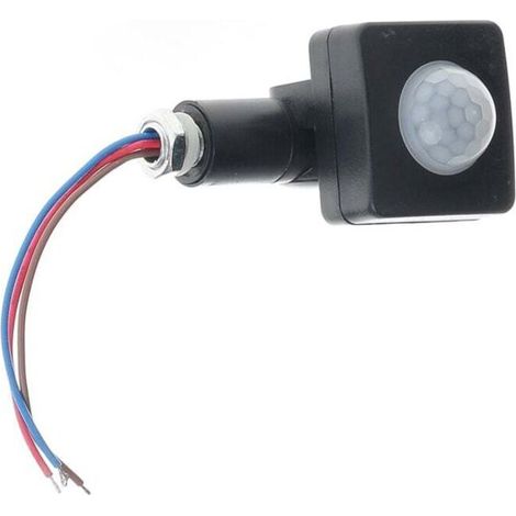 Crezuo Ultradünner PIR-Bewegungsmelder für den Außenbereich, einstellbar, Schutzart IP65, 10-mm-LED, Schwarz. - Crezuo