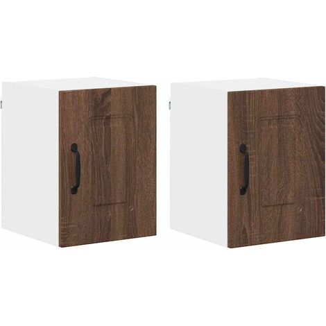 Meuble mural de cuisine，Armoire de cuisine 2 pcs Chêne brun 30 x 31 x 40 cm CFW52071 (1/5)