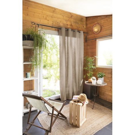 Rideau 100 % Coton Prélavé 140 x 260 cm – Kala Ficelle