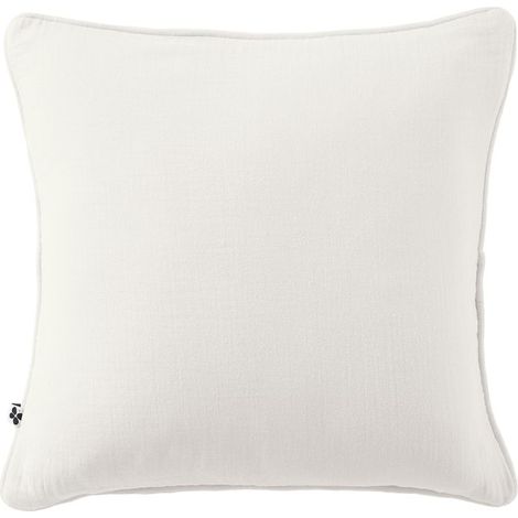 Coussin déhoussable avec passepoil "Gaïa" 45 x 45 cm "Gaze de Coton" l'Effet Papillon - Gaia Chantilly - (1/2)