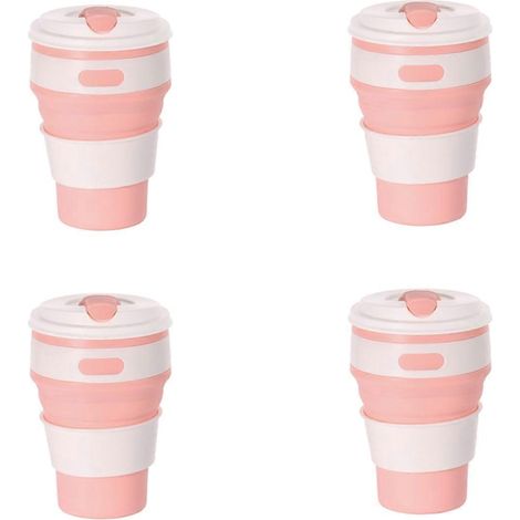 Gobelet de voyage pliable en silicone rose - Gobelet de camping (1/5)
