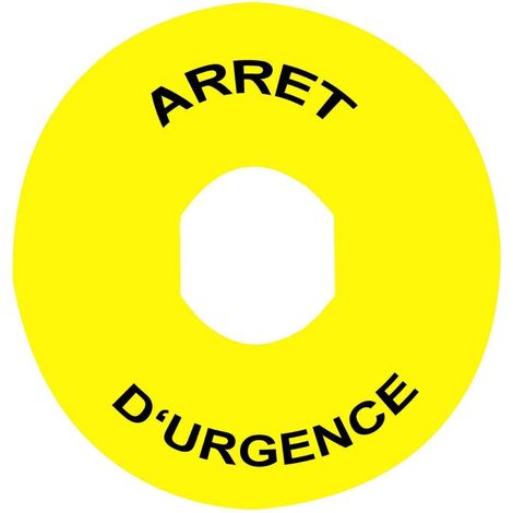 etiquette circulaire - arret d'urgence - d90 - arret d'urgence - schneider zby8130