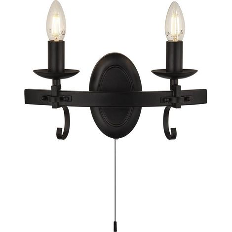 Searchlight CARTWHEEL - Applique murale à 2 ampoules, noir (1/3)
