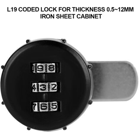 3 Digit Code Combination Cam Cabinet Zinc Alloy Password Security Coded Lock L19 (1/5)